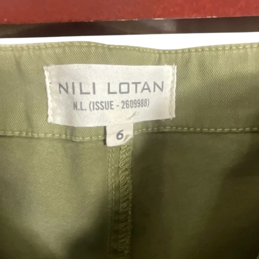 NiLi Lotan Raw Hem‎ Crop Cotton Stretch Twill Pant in Green